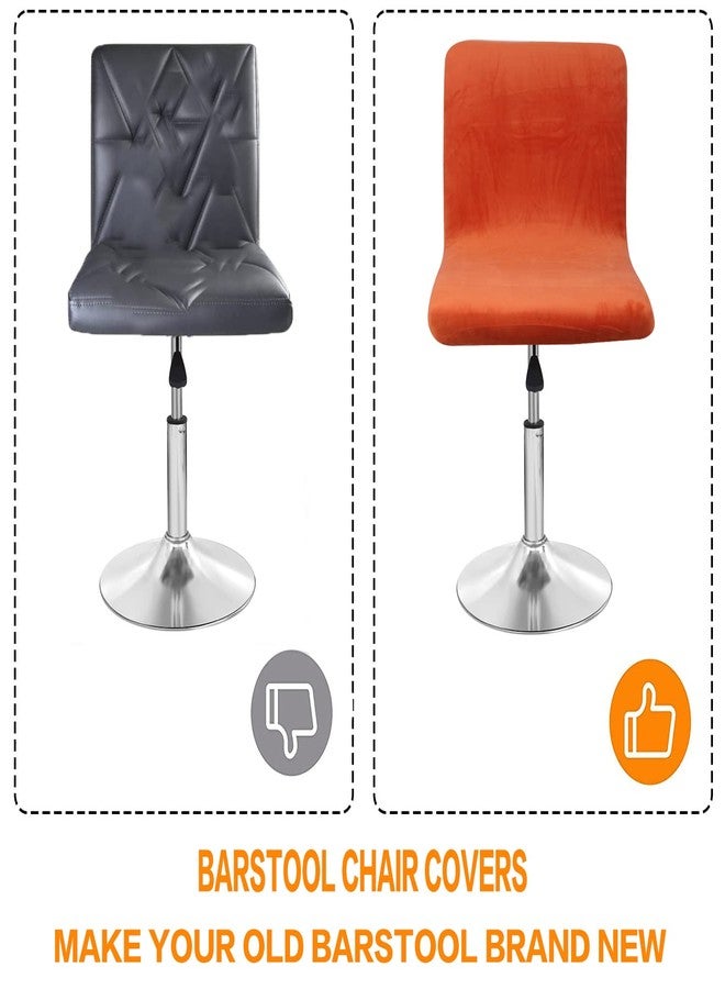 SONNACH أغطية كراسي بار سوناش، أغطية كراسي بار مخملية مع ظهر، أغطية للكراسي القصيرة (2، برتقالي) - Image 5